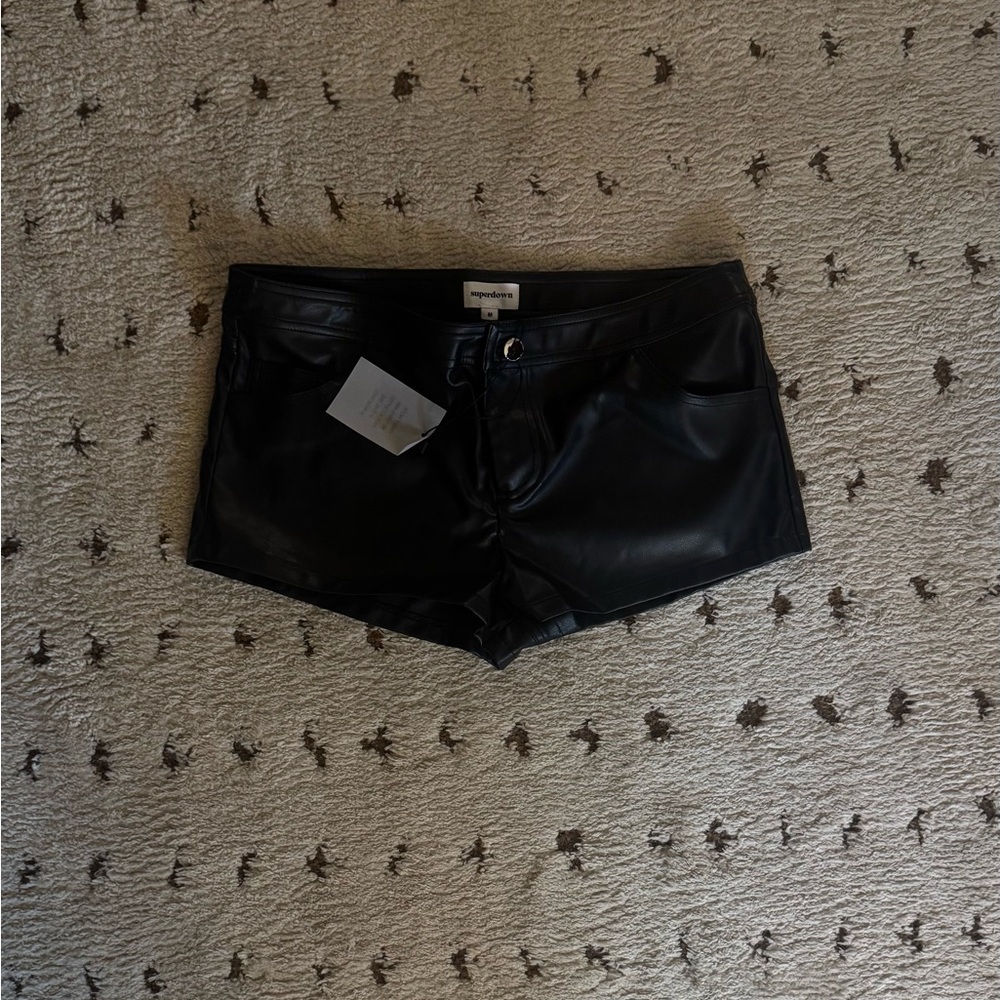 Superdown leather shorts